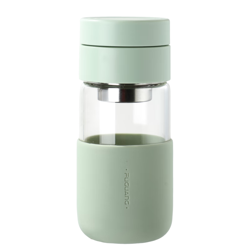 FGA Fuguang Glass Cup for Women, Capsule Tea Infuser Mug, Portable, Stylish, Office And Student Use, Tea-Water Separation Cup, 360ML