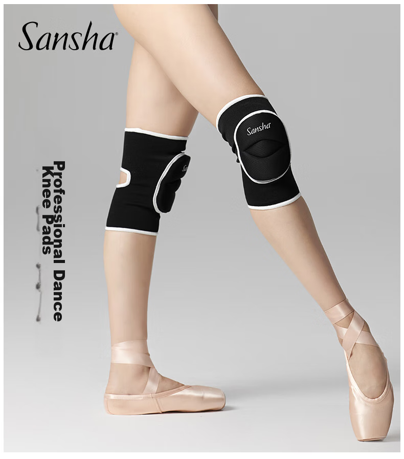 Sansha Ballet Dance Yoga Practice Casual Sports Knee Pads for Men And Women, Thickened Black Style, Size M 1