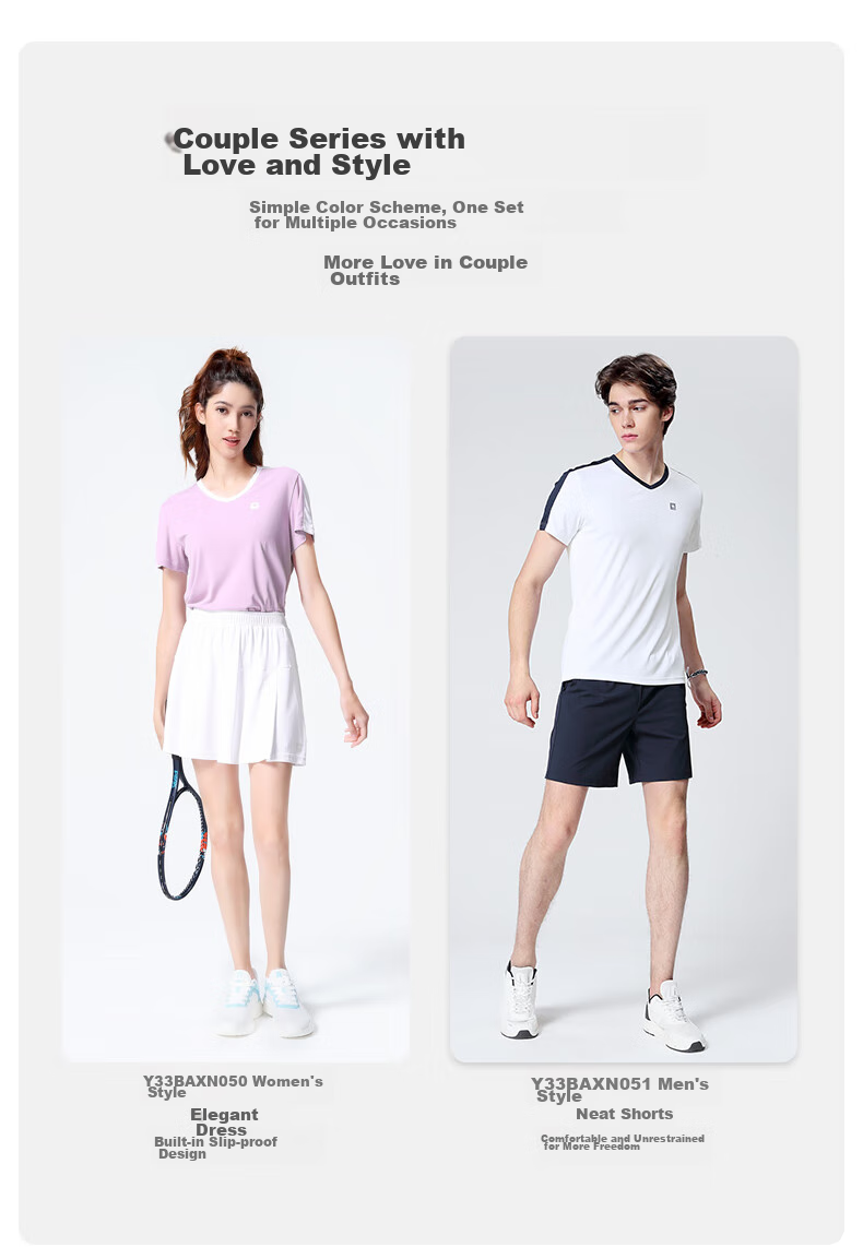 CAMEL Badminton Outfit for Men, Sun Protection Quick-Dry Sports Two-Piece Set Y1S2TLF652-1 White/black S 26