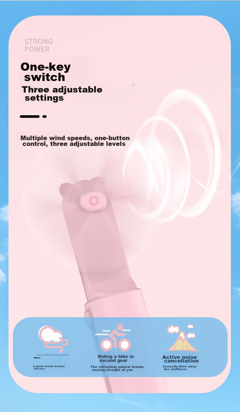 Masentek FD88 Mini Handheld USB Outdoor Portable Small Electric Fan with Long Battery Life, Quiet Operation, Strong Airflow for Office, Student Study, Desktop, Dormitory, Travel - White 5