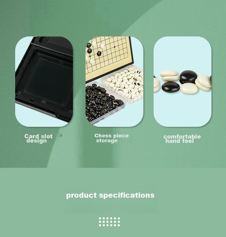 Miaoji Go, Chess And Gomoku Three-In Set, Magnetic Attachment, Dual-Use with Storage for Students' Campus, Camping 4