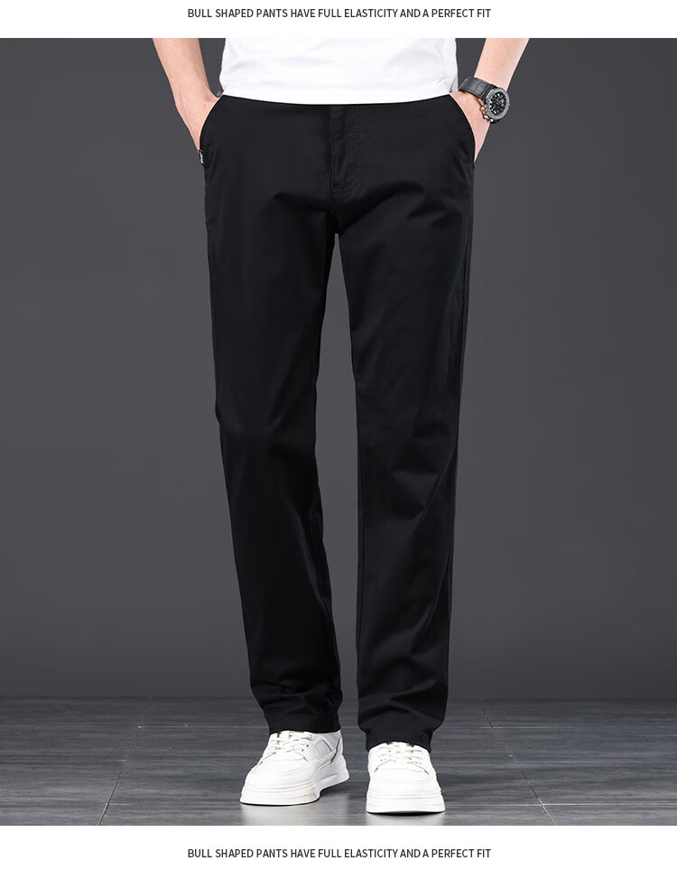 JEEP High-End Men's Casual Pants, 2026 New Summer Thin Loose Straight-Leg Business Pure Cotton Trousers for Me 22