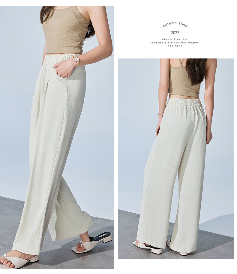 XUEXIMAN Wide-Leg Pants for Women, Summer Lightweight Japanese-Style Cool Pants, Loose-Fitting Slimming Versatile Casual Pants, Quick-Dry Trousers for Wome 7