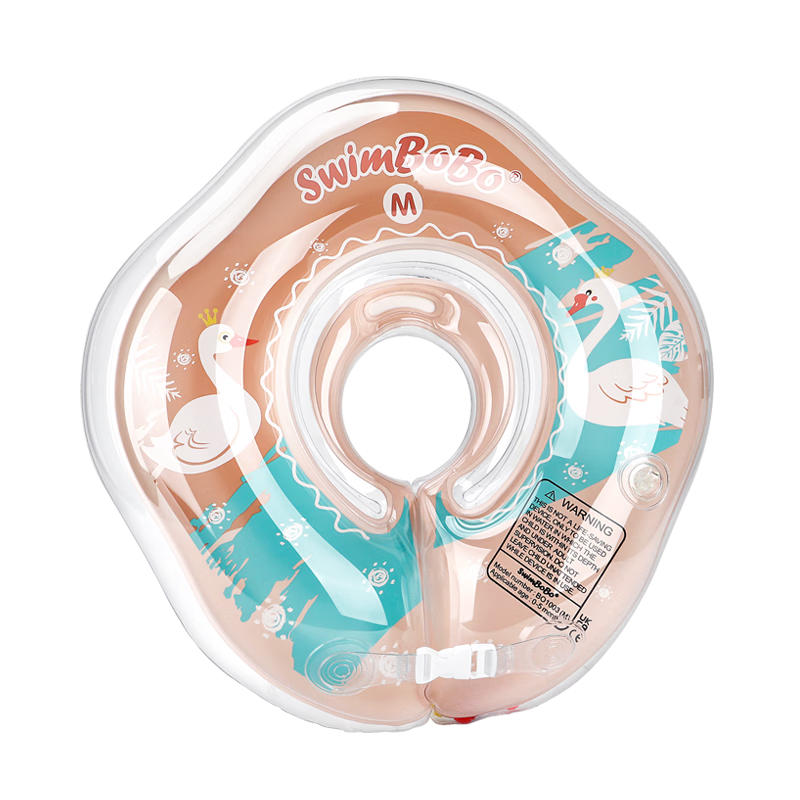 Swimbobo Infant Swimming Ring Neck Float for 0-5 Months Newborns, Baby Bath Neck Float, Pink BO1003M