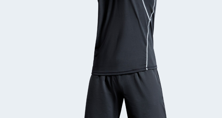 Fandimu Fleece-Lined Sports Set, Four-Piece Men's Fitness Outfit, Long-Sleeve Thin Fleece Base Layer, Elastic Training Basketball Running Set, Size M 27