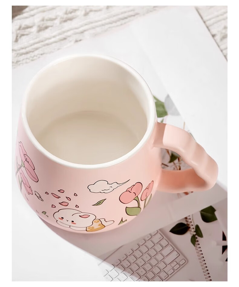 Baqianxing Ceramic Mug with Lid, Stylish Cup, Birthday Gift for Girlfriends, Companionship Gift 12