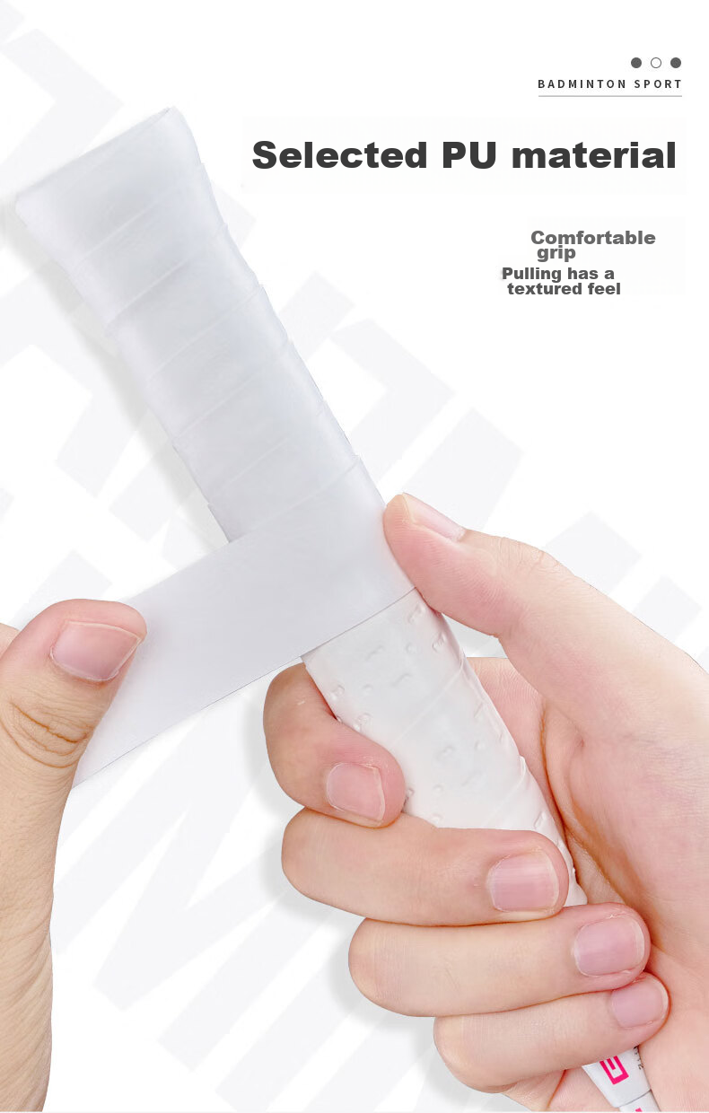 Purui Badminton Racket Sweat-Absorbing Wrap, Shock-Absorbing, Non-Slip, Soft Grip Tape, 7C Milk White, 6-Pack 2