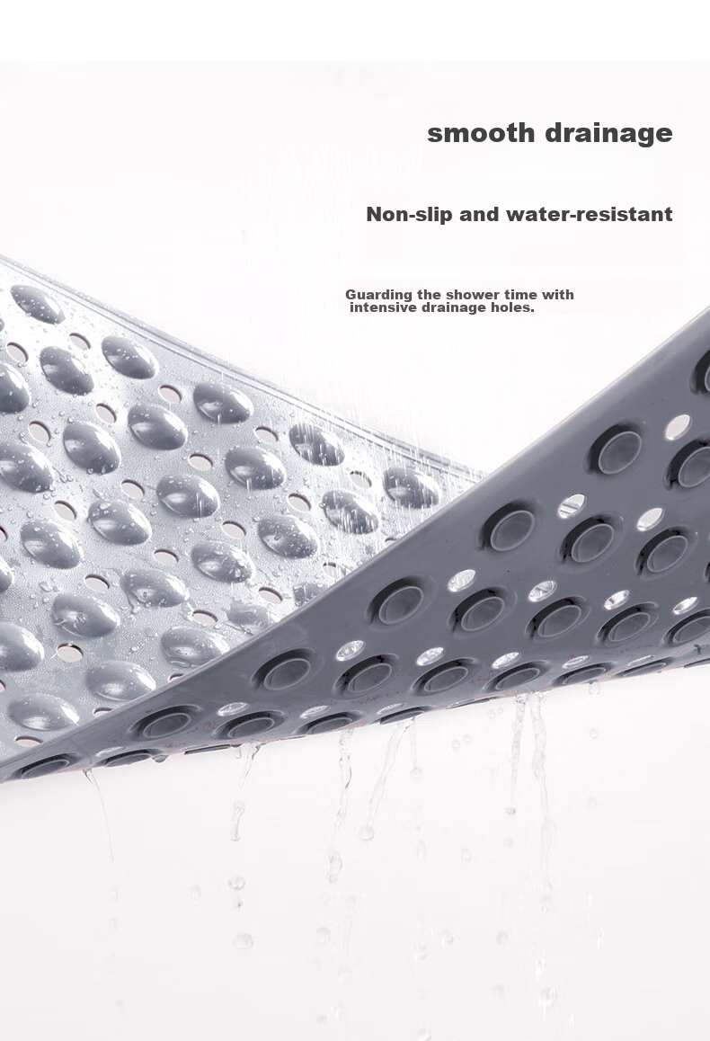 ZHUJUN TPE Bathroom Shower Non-Slip Mat, Multifunctional Massage Foot Pad, Bathroom Shower Anti-Fall Mat, Gray, 41*73 6