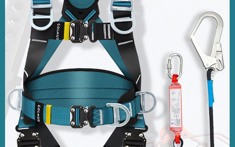 Geermu Safety Harness, Five-Point National Standard Safety Rope, High-Altitude Work GD3699, Double Large Hooks, Shock-Absorbing Pack, 1.8 Meters 2