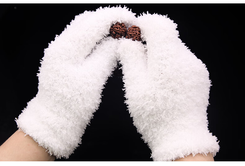 PINYU White Nano Wool Bead Polishing Gloves for Beads, 3 Pairs, Specialized for Bodhi Seeds, Olive Kernels, And Walnuts 3