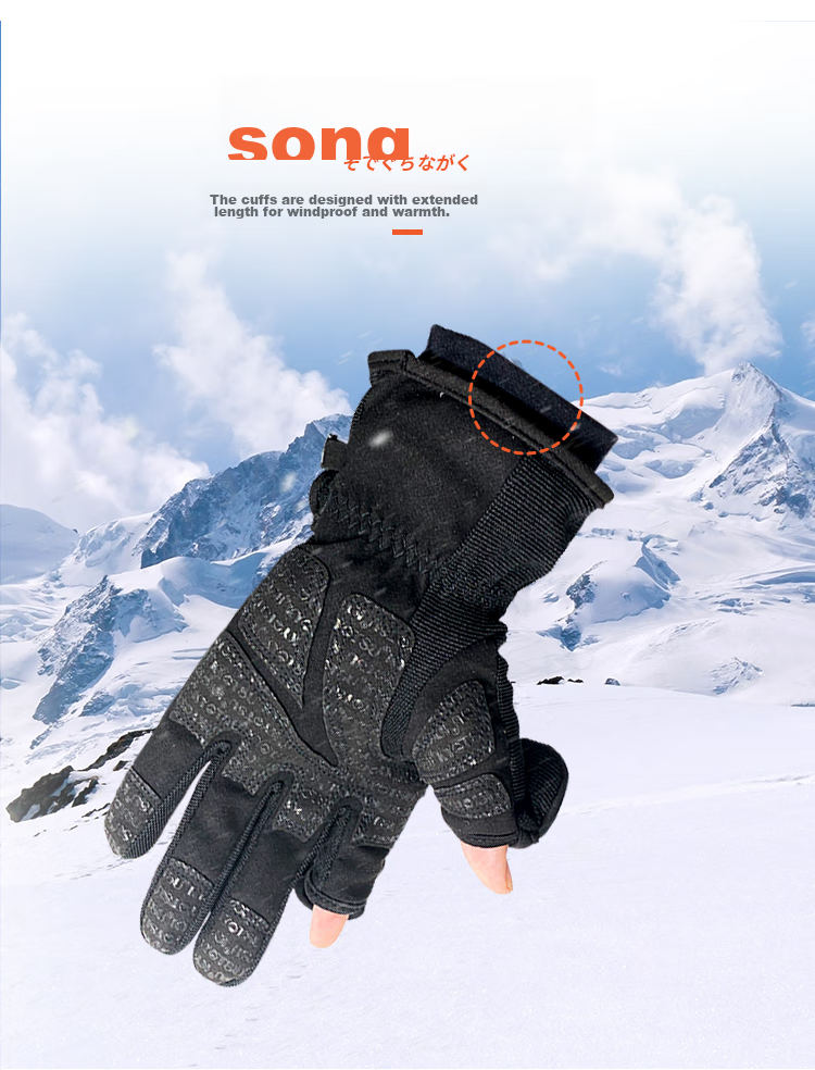 KYOTSU Photography Gloves, Winter Outdoor Use, Cold-Proof, Warm, Waterproof, Professional Photography Gloves, Size M, Black And Red 7
