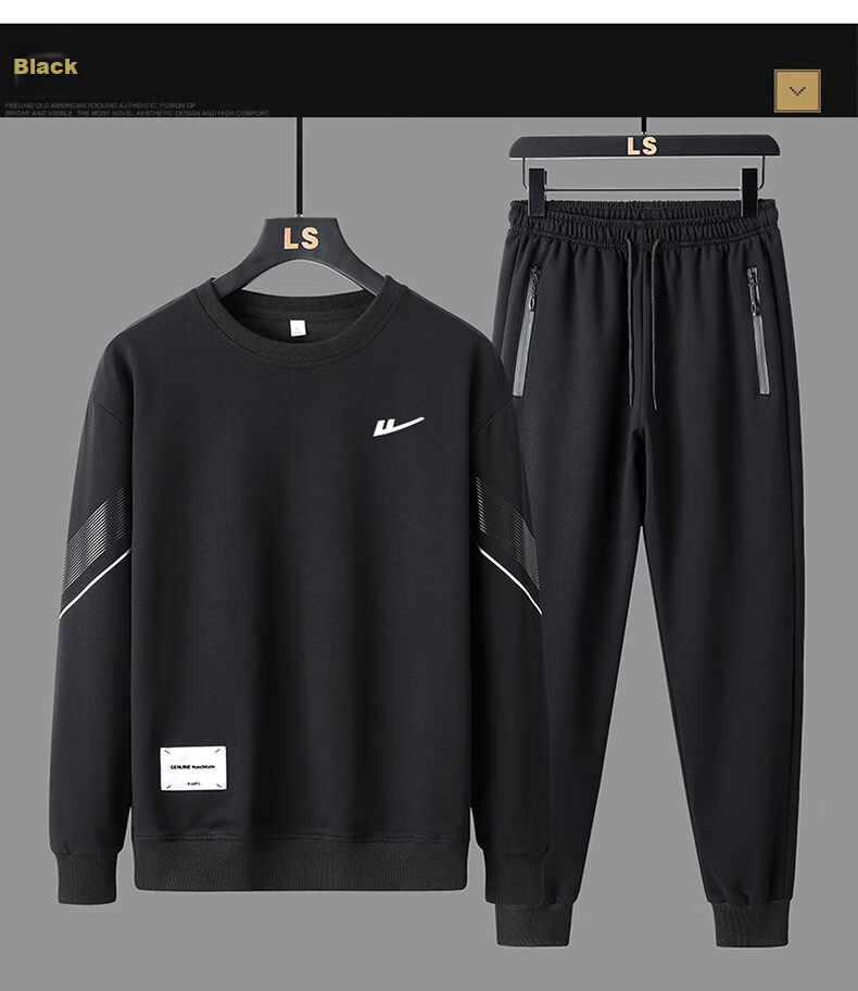 Warrior Sports Set for Men, Spring Sweatshirt And Sweatpants, Fitness Wear, Running Casual Basketball Outfit, Two-Piece Set 12