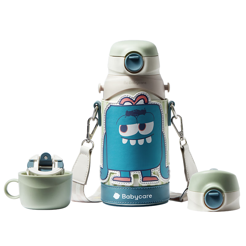 Babycare Children's Insulated Cup with Straw, Baby Sippy Cup, 316 Stainless Steel Three-In School Cup, 600ml
