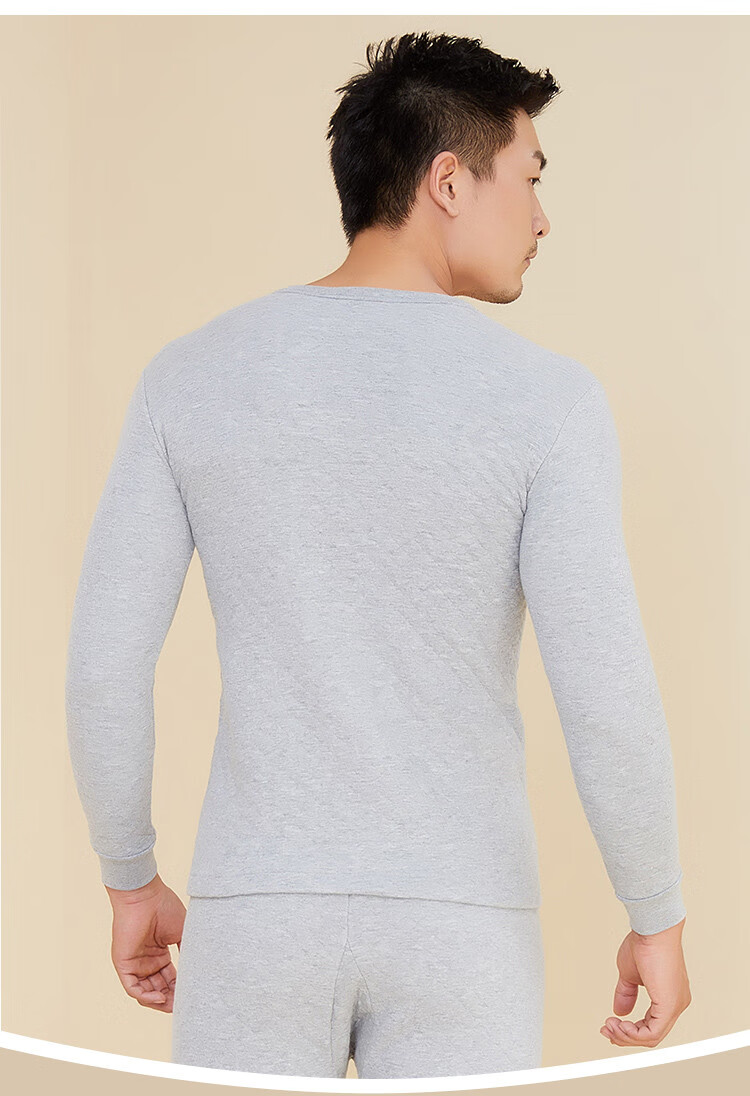 Yiershuang [Triple-Layer Thickened 100% Pure Cotton] Men's Thermal Underwear, All-Cotton Autumn Top, Round Neck Undershirt, Cotton Sweater for Fall And Winter 18