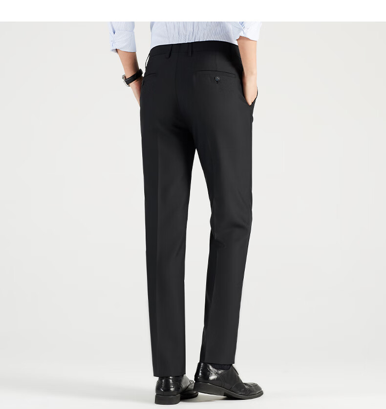 FIRS Men's High-Waist Wrinkle-Free Business Dress Pants, Casual Trousers, Professional Formal Wear, Dad's Elastic Straight-Leg Pants 8