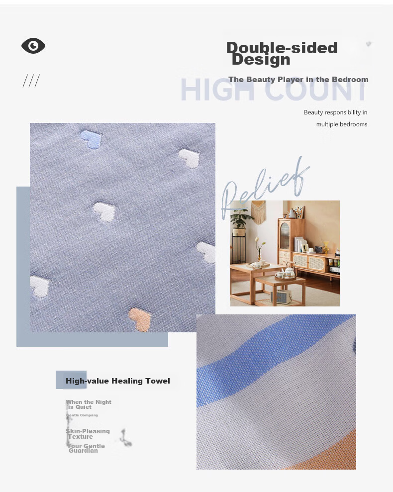 Grace Class 3A Antibacterial Six-Layer Towel Blanket, Nap Blanket, Pure Cotton Summer Air Conditioning Cover, Single Person, Aixin Gray, 150*200 7