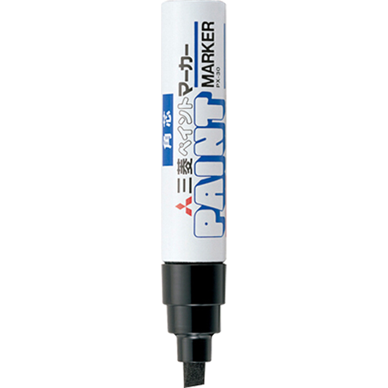 Uni Mitsubishi Paint Marker PX-30 Wide Chalk Marker Non-Shedding Angled Tip Thick Oil-Based Pen (Suitable for Car Touch-Up Painting) 4.0-8.5mm Black Single Pe