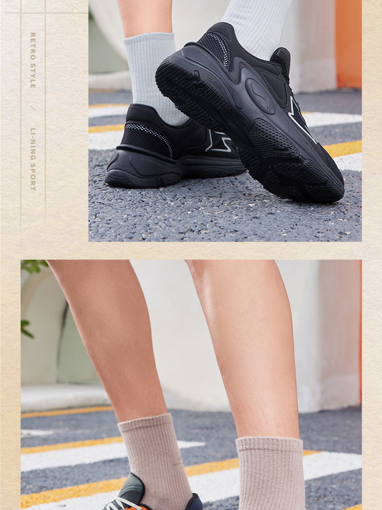 【李宁agcs265】李宁男鞋运动时尚鞋2022男子反光支撑稳定经典休闲鞋