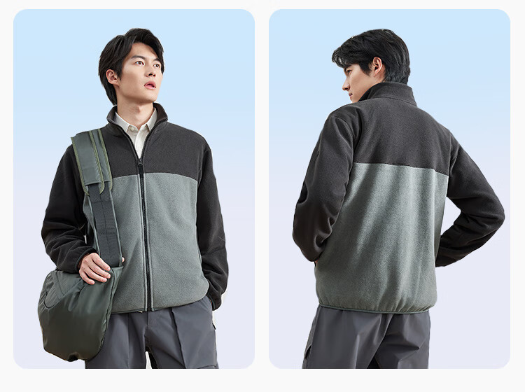 JD Jingzao Men's Jacket Fleece Lined Winter Thickened Black M 13