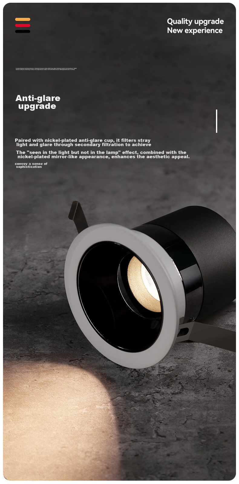 CDN LED Spotlight, Recessed, for Home Use without Main Light, Full Spectrum Anti-Glare Wall Washer, 9W, 4000K, 36° 10