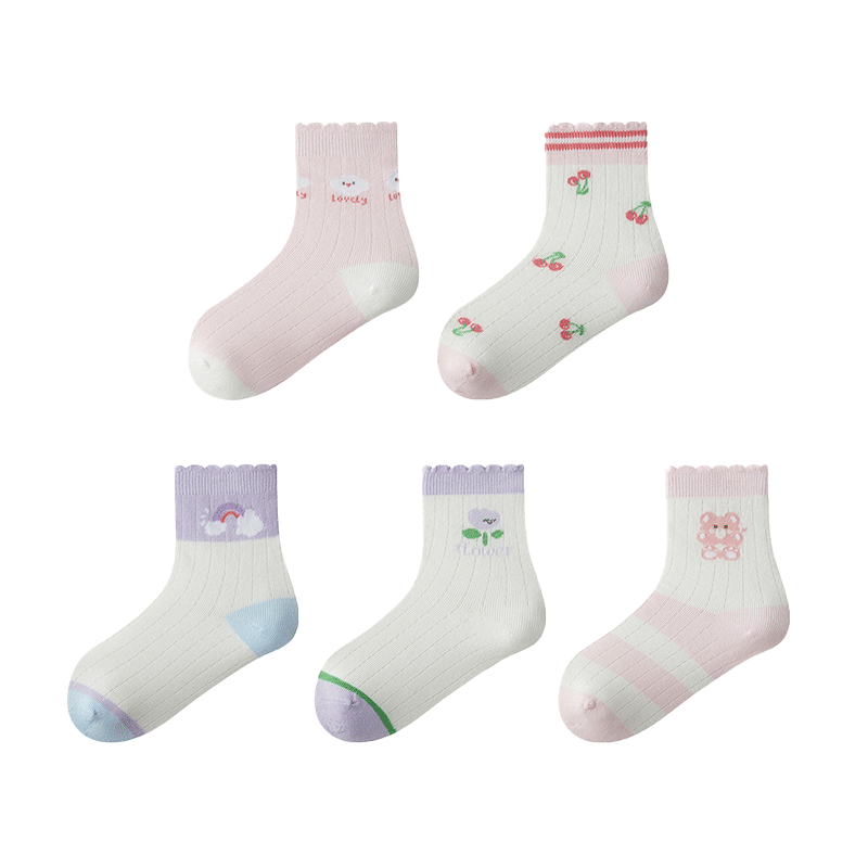 DEESHA 7A Antibacterial Five Pairs Women's Socks Soft Breathable Anti-Pilling Seamless Cotton Sock Set 4M
