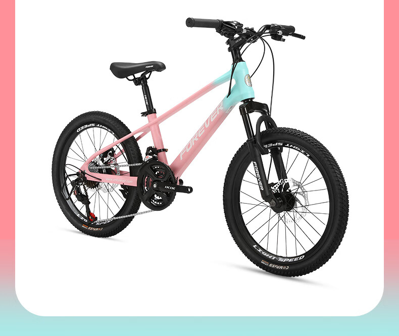FOREVER Girls' Model, 22-Inch, 24-Speed, Magnesium Alloy Mountain Bike, for Female Teenagers, Students And Children, Pink 25