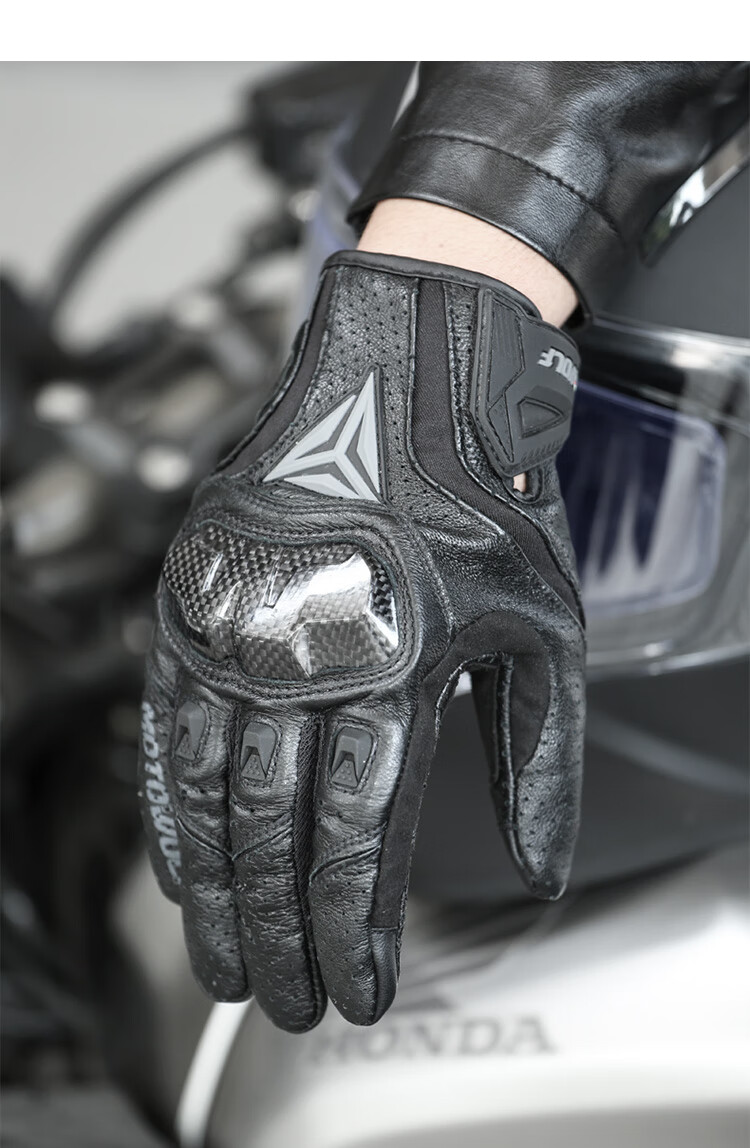 MOTOWOLF Motorcycle Summer Riding Gloves All-Season Universal Anti-Fall Breathable Carbon Fiber Protective Motorbike Gear for Men and Women 16