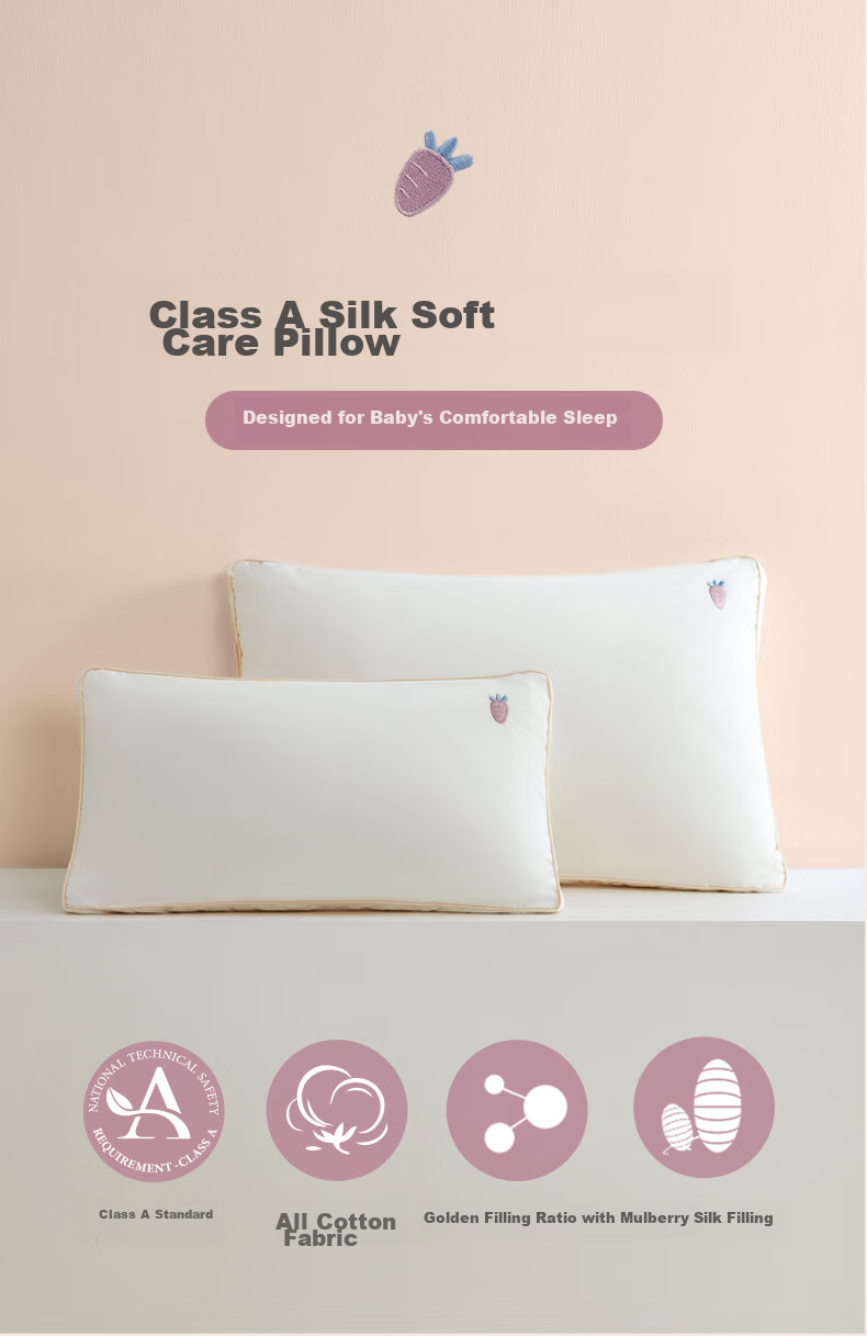 Luolaikids Pillow, 100% Cotton And Silk Protective Pillow, Maternal And Infant Class A Breathable Baby Pillow Core, Single Pillow, 30*50cm 1