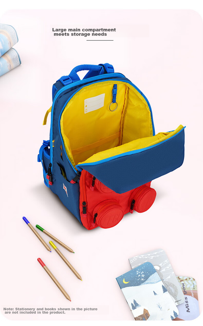 LEGO Backpack for Elementary School Students Grades 1-5, Adjustable Shoulder Bag with Double Compartments, Foldable, Pink Unicorn Design, Model 20209 11