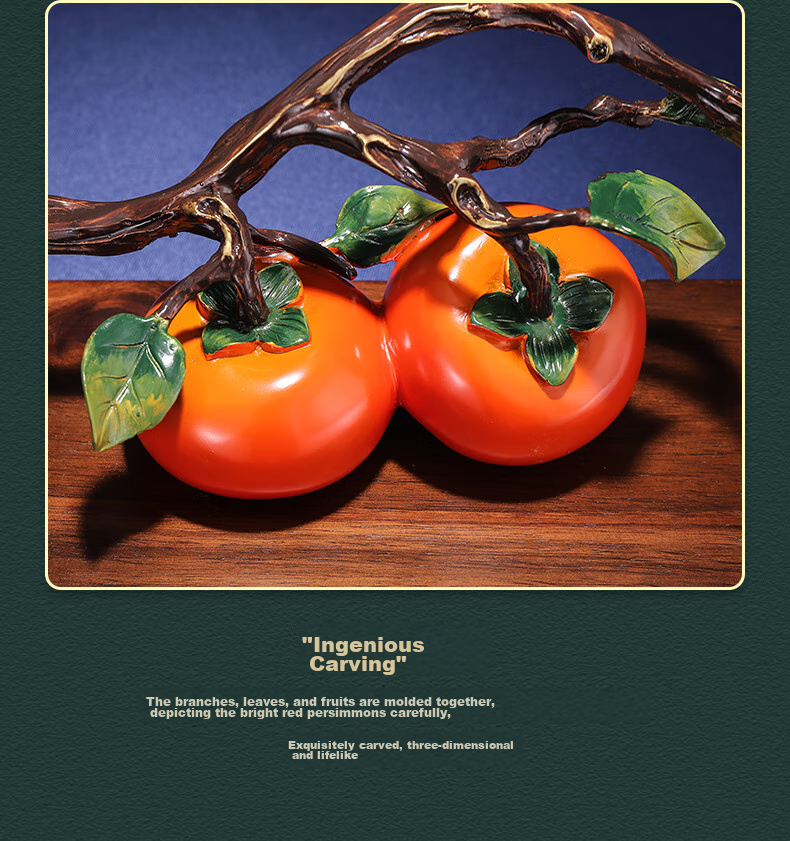 Nuoshiman Persimmon-Shaped Ornament for Office, Living Room, Entryway, Wine Cabinet Decoration, Handcrafted Gift for Housewarming, Moving, And Business Opening 3