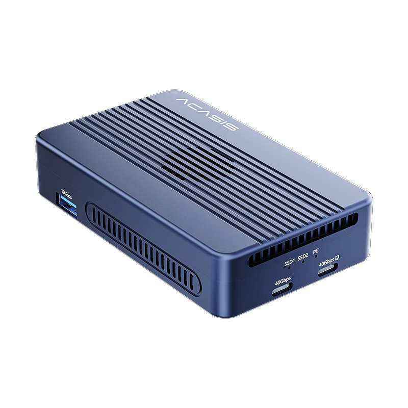 Acasis 40Gbps Hard Drive Enclosure Expansion Dock, Dual-Bay NVMe M.2 Portable RAID Hard Drive Enclosure, Ultra HD 8K Thunderbolt Compatible with Mac Mini, Thunderbolt 3 Expansion Dock TBU405ProMAX