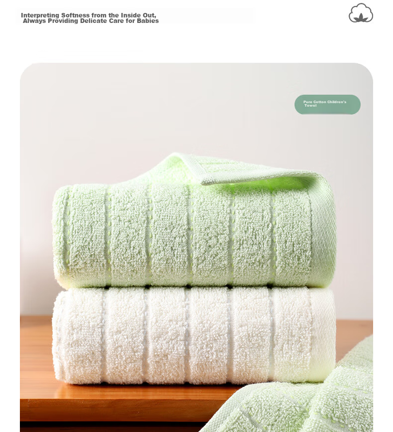 Grace A-Class Children's Cotton Face Towels Bear Striped Super Absorbent Orange + Green Set of 2 Sports Towels 9