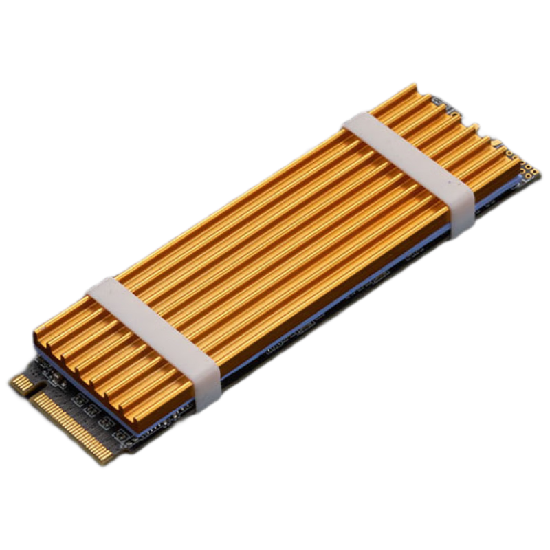 LinkStone M.2 SSD Heat Sink, NVME Aluminum Alloy Heat Spreader, NGFF Heat Spreader Armor, Laptop SSD Cooler, Thermal Paste Pad, Heat Spreading Armor, Gold Color