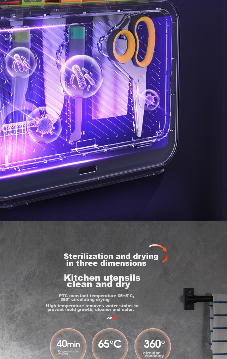 Morphyrichards Disinfection Knife Holder Third Generation, Classified Cutting Board, Knives, Chopping Board, Chopsticks, UV Sterilization And Drying All-In Machine, Six Knives Three Boards Set MR1002, One's Member 16