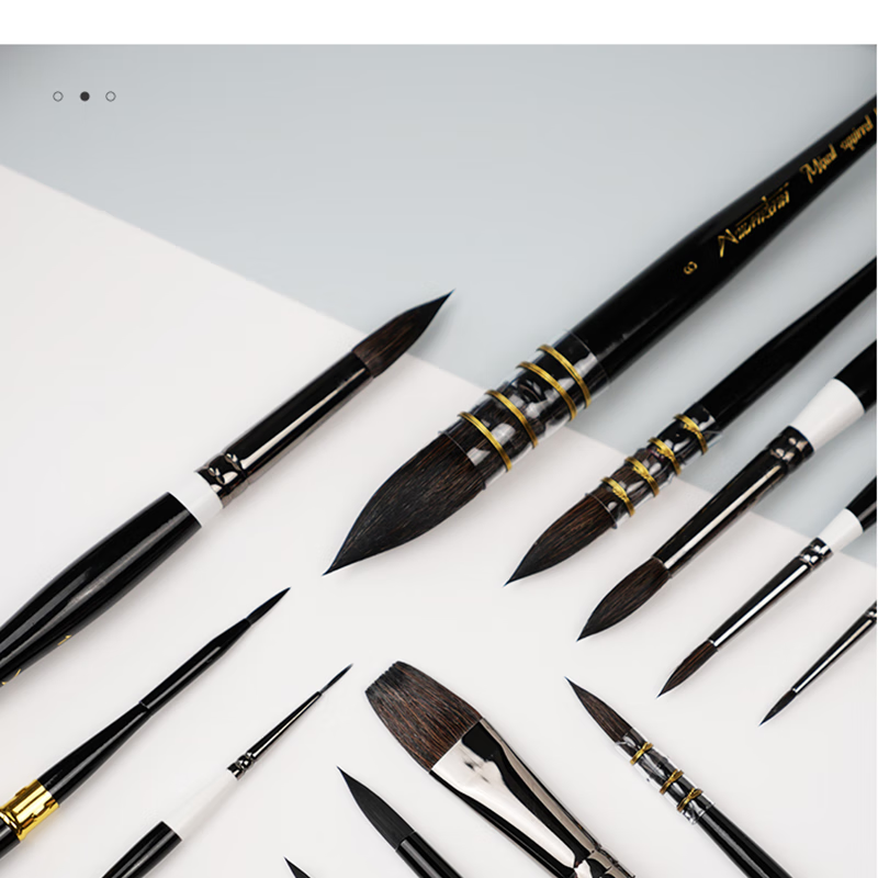 MAIRTINI Black Swan Travel Watercolor Brush, Nylon Bristle, Portable Metal Handle, Paint Brush, Professional Art Student Painting No. 1 Single Piece, Academy Grade MQ417-01 14
