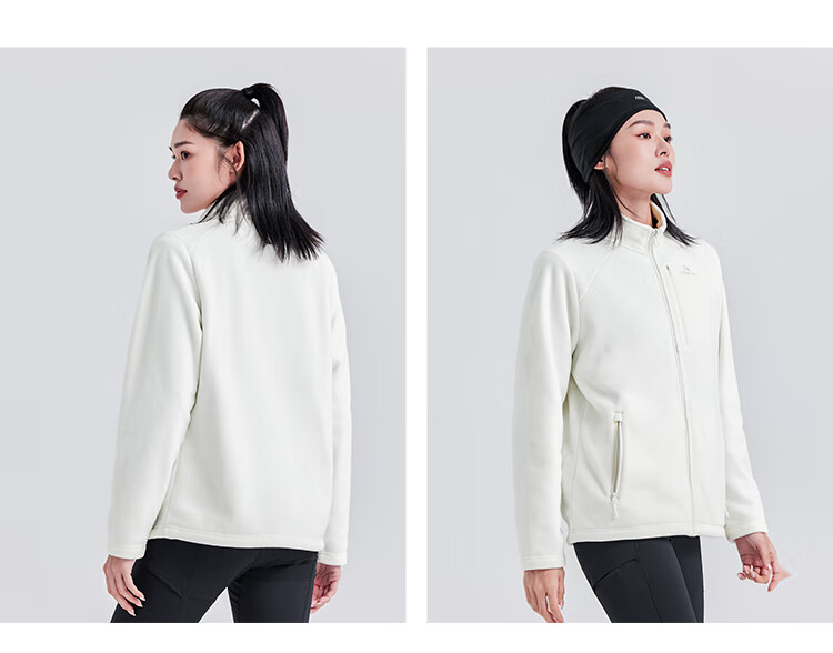 Pioneer Camp Outdoor Stand-Collar Fleece Jacket for Women, Autumn And Winter Plush Lining Fleece Coat, Windproof Warm Cardigan Inner Layer 17