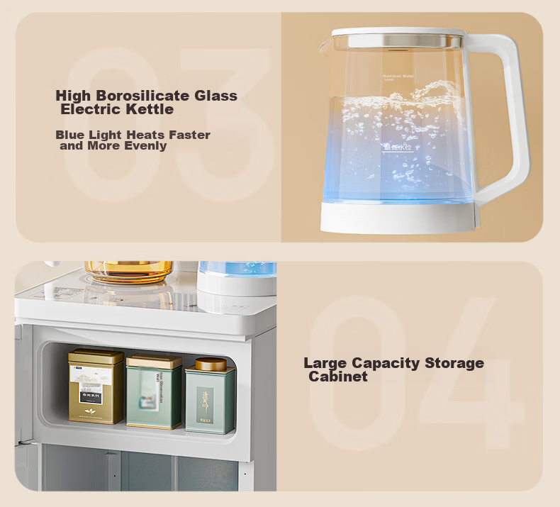 MeiLing Tea Bar Machine, High-End Smart Voice-Controlled Standing Water Dispenser with Bottom-Placed Water Tank, Automatic Hot And Cold Model MY-C912 (Voice Control Version), White 22