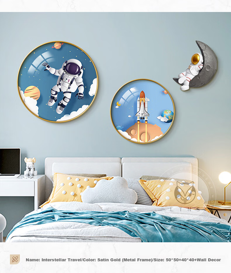 Haojiubujian Cartoon Dog Decorative Painting, Small Bedroom Wall Art for Children's Room, Cute And Cozy Bedroom Wall Painting 9