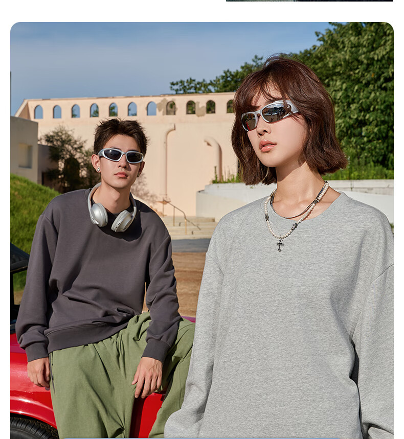 Baleno Loose Round Neck Sweatshirt for Men, Spring And Autumn Trendy Oversized Plus Size Top, Casual Versatile Solid Color Jacket for Me 15