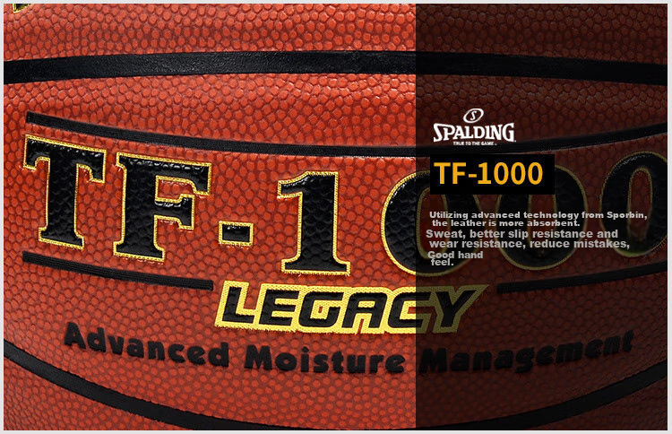 SPALDING Basketball, Size 7, Legend TF1000 Series, Moisture-Absorbing Microfiber, Indoor Competition, Adult PU Basketball, 74-716A 11