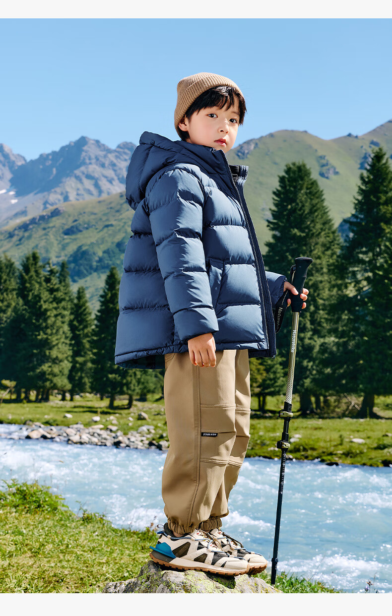 Zuoxi Children's down Jacket, 2025 New Style, Boys' Winter Warm And Cold-Resistant White Duck down Hooded Puffer Coat, Black, Size 150 28