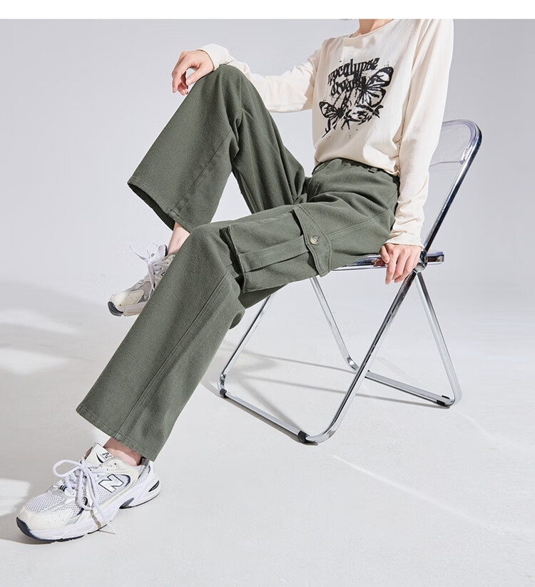 TonLion 2026 Autumn And Winter Women's Loose Fashionable Commuter Yarn Cargo Pants 9