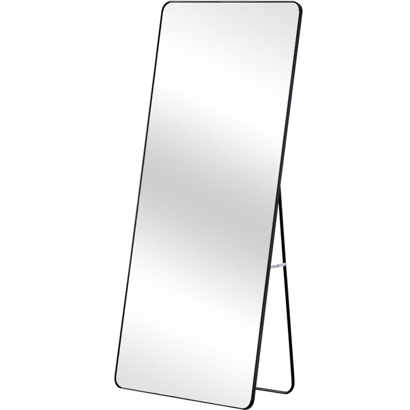 Huakai Star Full-Length Dressing Mirror Floor Standing Wall-Mounted Bathroom Vanity Mirror Upgraded Model JY89 Black 146*36cm