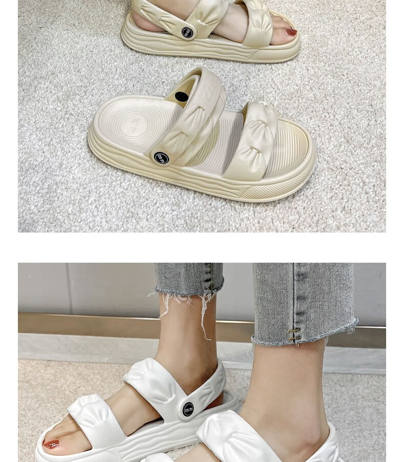 Huili Women's Sandals for Indoor And Outdoor Wear, Beach Shoes, Lightweight Sports Shoes with Soft Soles, Non-Slip Slippers, HL02191, Green, Size 36-37 10
