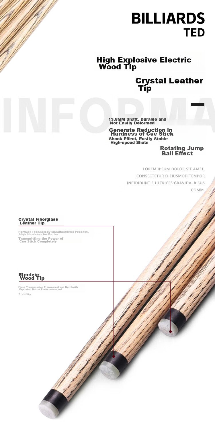 INVUI Integrated Chopping And Jumping Pool Cue, Chinese Black 8 Ball Jump Ball, Short Three-Section Pool Cue R03 4