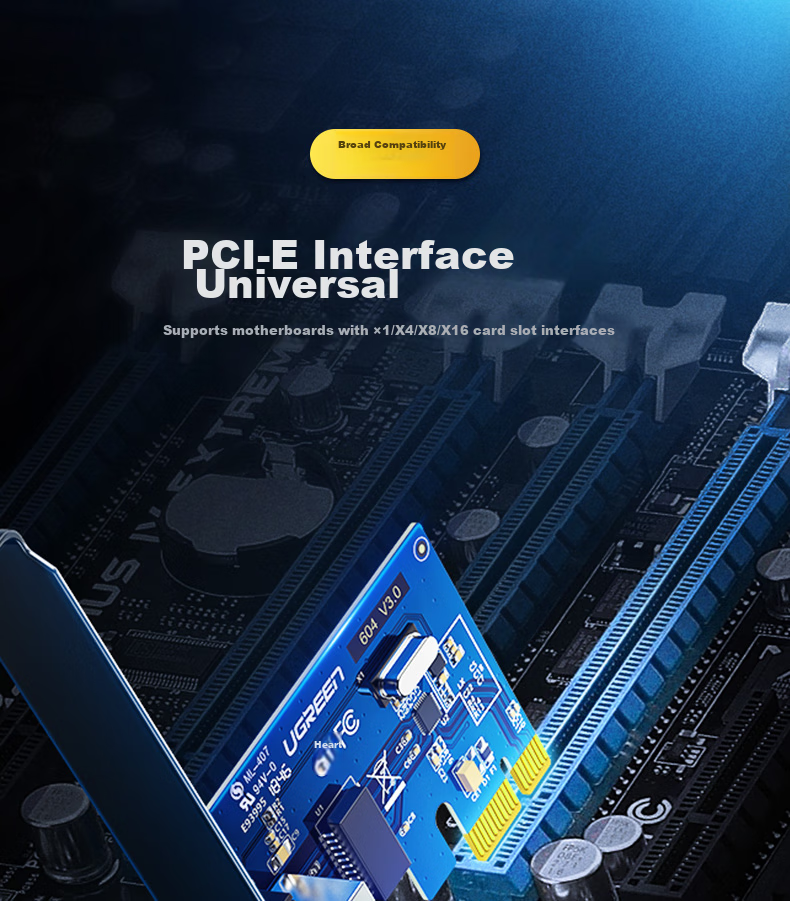 UGREEN PCI-E to 2.5G Wired Network Card, Desktop Computer NAS Server Built-In Ethernet, Adaptive Gigabit Wired Network Card, RJ45 Network Port High-Speed Expansion Card 10