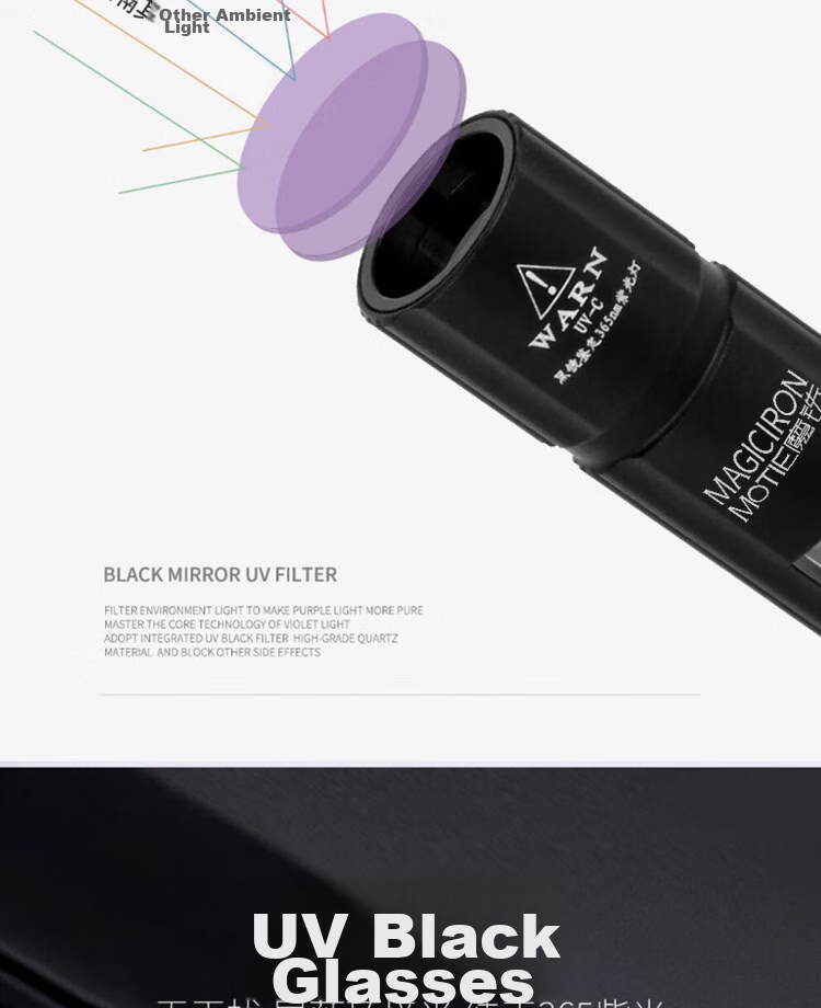 MOTIE UV Light for Alcohol And Tobacco Inspection, 365nm UV Flashlight for Vegetable Detection, Fluorescence Testing, Cat Ringworm, And Cat Urine Analysis 5