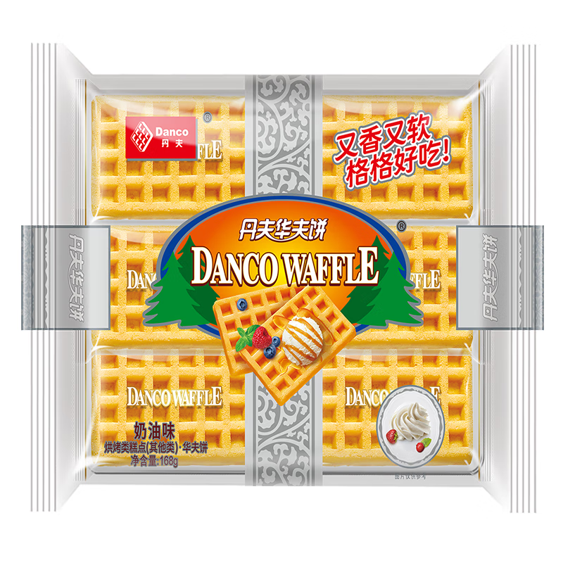 丹夫 华夫饼奶油味 网红零食手撕面包早餐食品点心饼干蛋糕 168g /袋
