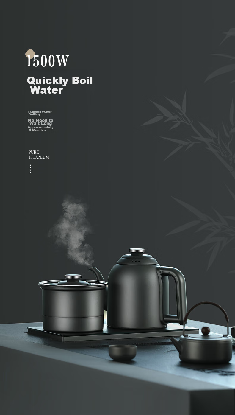 Amos Pure Titanium Electric Kettle, Office Tea Maker, Health Pot, Water Boiler, Home Tea Brewing, Kung Fu Tea Set, Electric Tea Stove, 1L Capacity, Mechanical Model AS-KT1001(Ti) 6