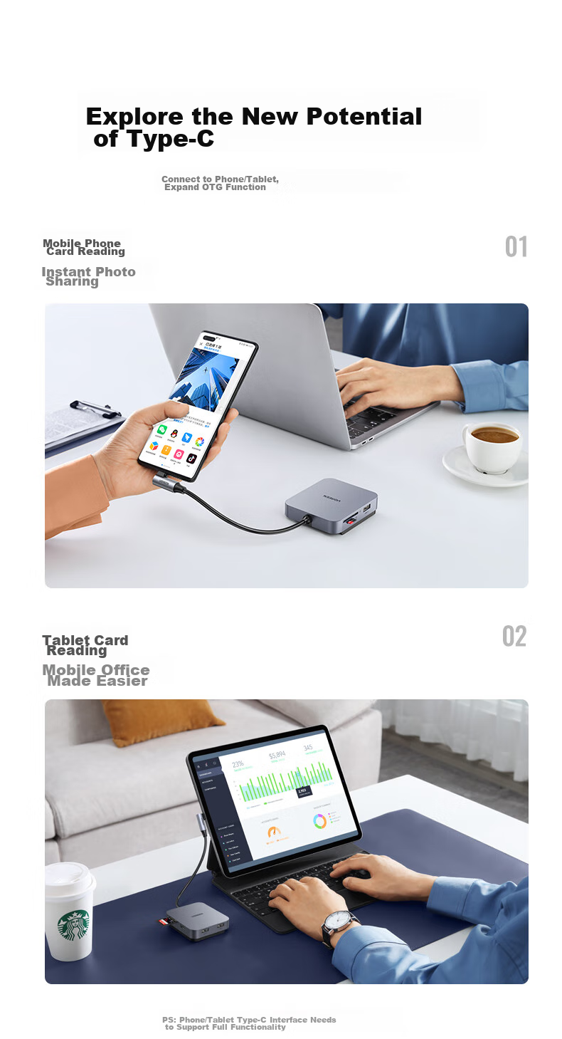 UGREEN Type-C Expansion Dock Compatible with Apple iMac, Magnetic Expansion Hub, Multifunctional USB Hub, Card Reader, Data Transfer, Laptop 11